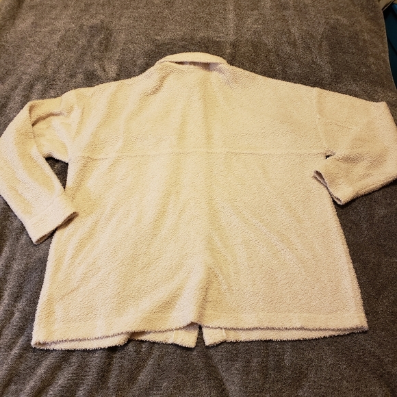 ACOA Womens Teddy Bear Shacket/ Jacket Size S Faux Sherpa Fleece  Ivory - Picture 2 of 5